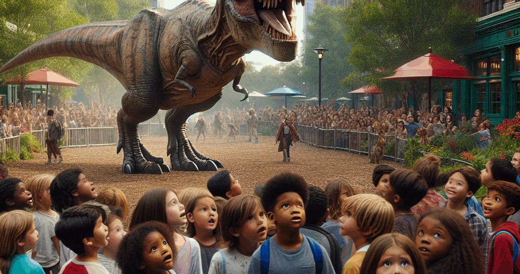 Dzieci nie mogły uwierzyć – T-Rex z Zatorlandu porusza się i ryczy!