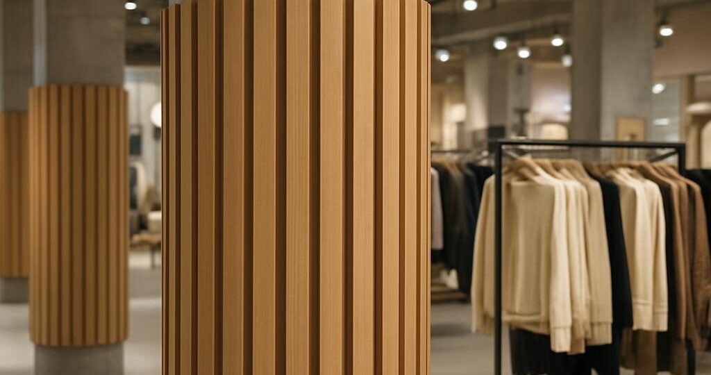 Czym zakryć betonowe słupy w sklepie?